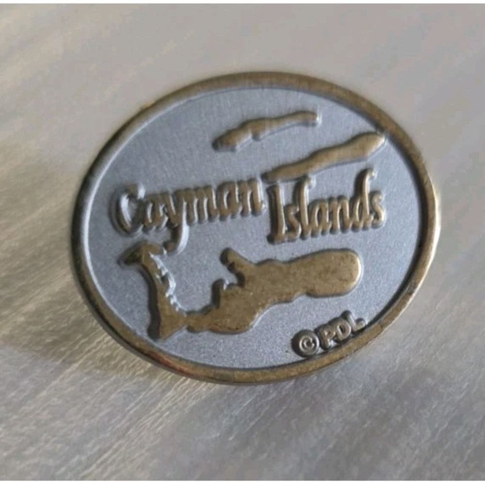 Cayman Islands Oval Lapel Pin Map Of The Islands